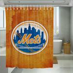 paper vintage new york mets logo shower curtains 0