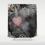 paris bling shower curtain 0