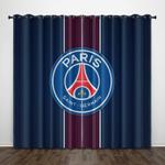 paris saint germain football club curtains pattern blackout window drapes 0