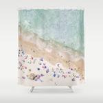 pastel beach shower curtain 0