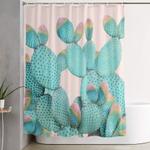 pastel cactus jungle shower curtain 0