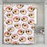 pastel dog pattern shower curtains 0