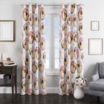 pastel dog pattern window curtains 0