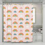 pastel solid color rainbow shower curtains 0