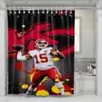 patrick mahomes kansas city chiefs 2 shower curtains 0