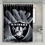 pattern glove of raiders football team shower curtains 0