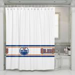 pattern white edmonton oilers shower curtains 0