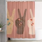 peace hands shower curtain 0