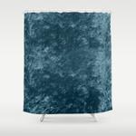 peacock teal velvet shower curtain 0