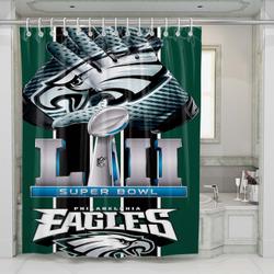 Philadelphia Eagles Super Bowl 1 Shower Curtain Set For Bathroom Decor Gift For Friends