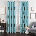 pineapple blue pattern fruit window curtain 0