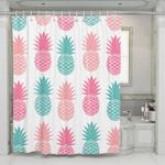 pineapple fruit blue and pink shower curtains 0