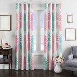 pineapple fruit blue and pink window curtain 0