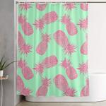 pineapple pattern mint crimson shower curtain 0