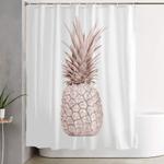 pineapple rose gold shower curtain 0