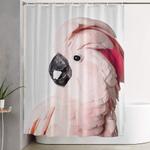 pink cockatoo shower curtain 0
