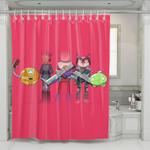 pink final space solid shower curtains 0