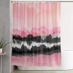 pink mountains shower curtain 0