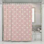 pink pastel love pattern shower curtains 0