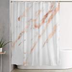 pink quartz marble rose gold white shower curtain 0