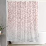 pink rose gold glitter and marble shower curtain 0