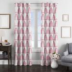 pink silhouette of couple cats window curtain 0