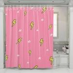 pink star thunder shower curtains 0