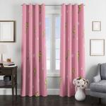 pink star thunder window curtain 0