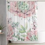 pink succulents by nature magick shower curtain 0