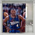 pistons best player of basketball shower curtains 0