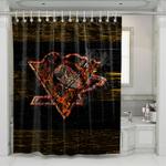 pittsburgh penguins fired logo shower curtains 0