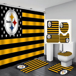 Pittsburgh Steelers Sport For Fans Bathroom set, Shower Curtain Set Gift For Sport Lover