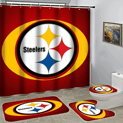 Pittsburgh Steelers Sport For Fans Bathroom set, Shower Curtain Set For Bathroom Decor