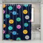 planets and suns in galaxy shower curtains 0