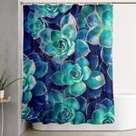 plants of blue and green shower curtain 0