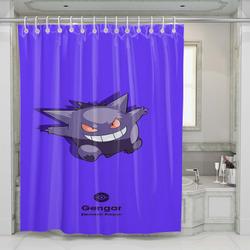 Pokemon Gengar Anime Shower Curtain Set Bathroom Set For Bathroom Decor Best Gift For Friends