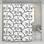 poker face of fat cats shower curtains 0