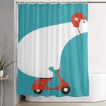 polar bear on scooter shower curtain 0