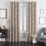 polka dot brown pastel background window curtain 0