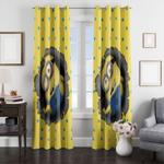 polkadot pattern minions animation window curtain 0