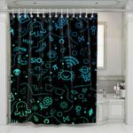 pop character glow pattern neon shower curtains 0