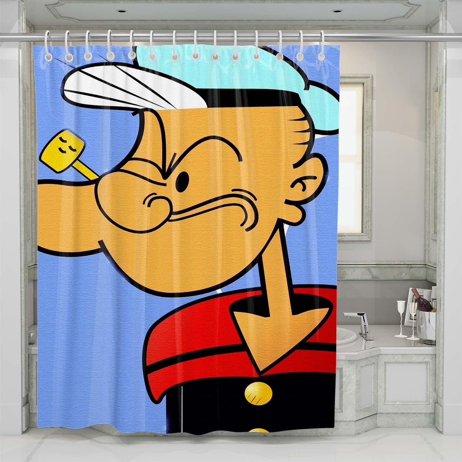 Popeye Cartoon Shower Curtain Set Bathroom Set For Bathroom Decor Best Gift For Family Members popeye cartoon shower curtains 0