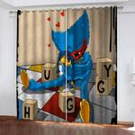 poppy playtime curtains pattern blackout window drapes 0