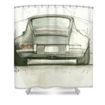 porsche 911 rs shower curtain 0