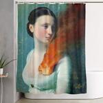 portrait of a heart shower curtain 0