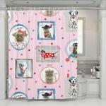 portrait of pets dog and cat shower curtains 0