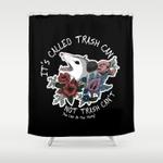 possum with flowers it called trash can not trash cant shower curtain 0