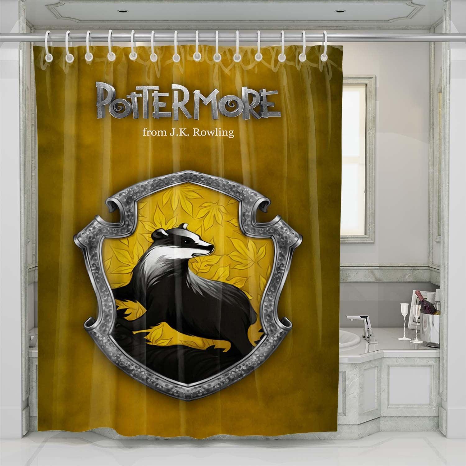 Pottermore Yellow Harry Potter Movie Shower Curtain Set For