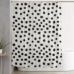 preppy brushstroke free polka dots black and white spots dots dalmation animal spots design minimal shower curtain 0