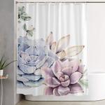 pristine succulents blue and pink shower curtain 0